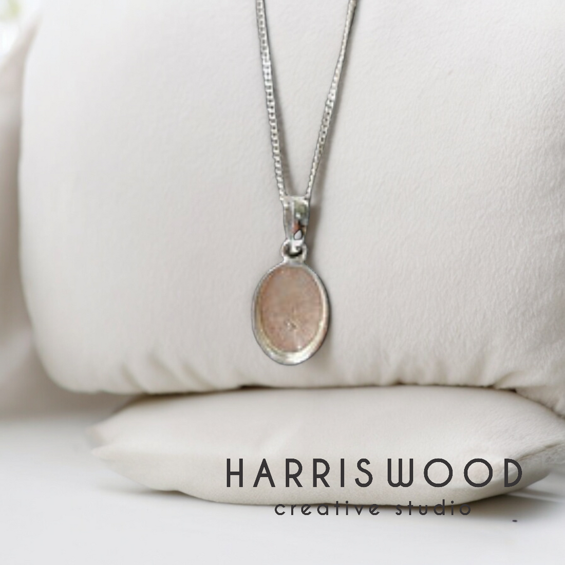 Small OVAL PENDANT  - SOLID 925 SILVER