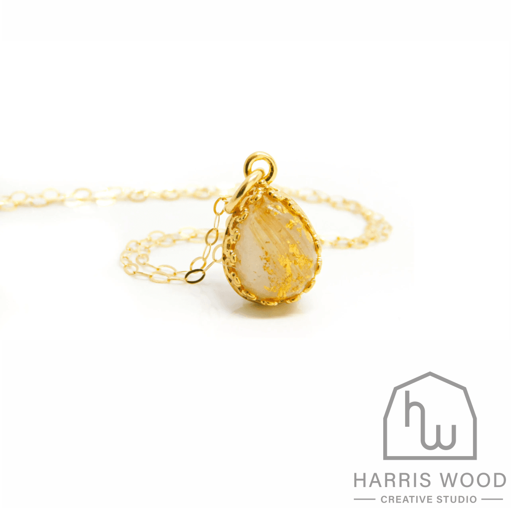 Solid Gold Crown Point Teardrop Pendant 10X8Mm 9Ct Yellow