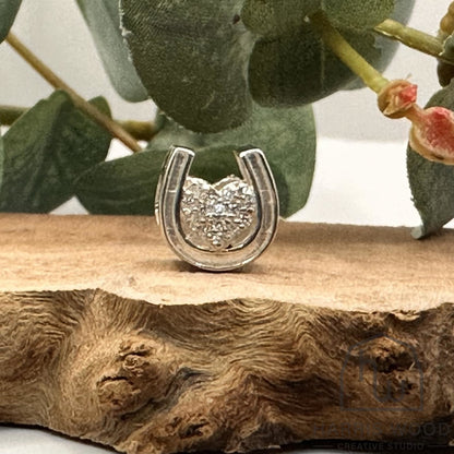 Solid Silver Horse Shoe Bead Charm