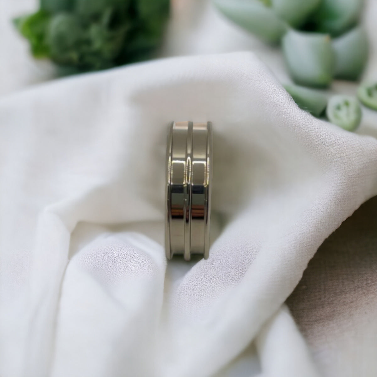 💙 Titanium Double Channel Smooth Edge Ring