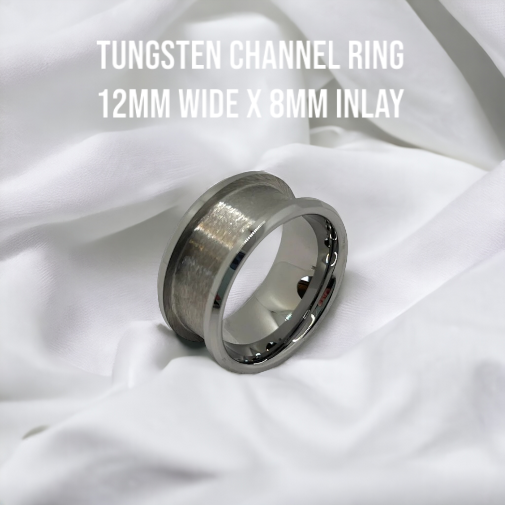 Tungsten Smooth Extra Wide Channel Ring