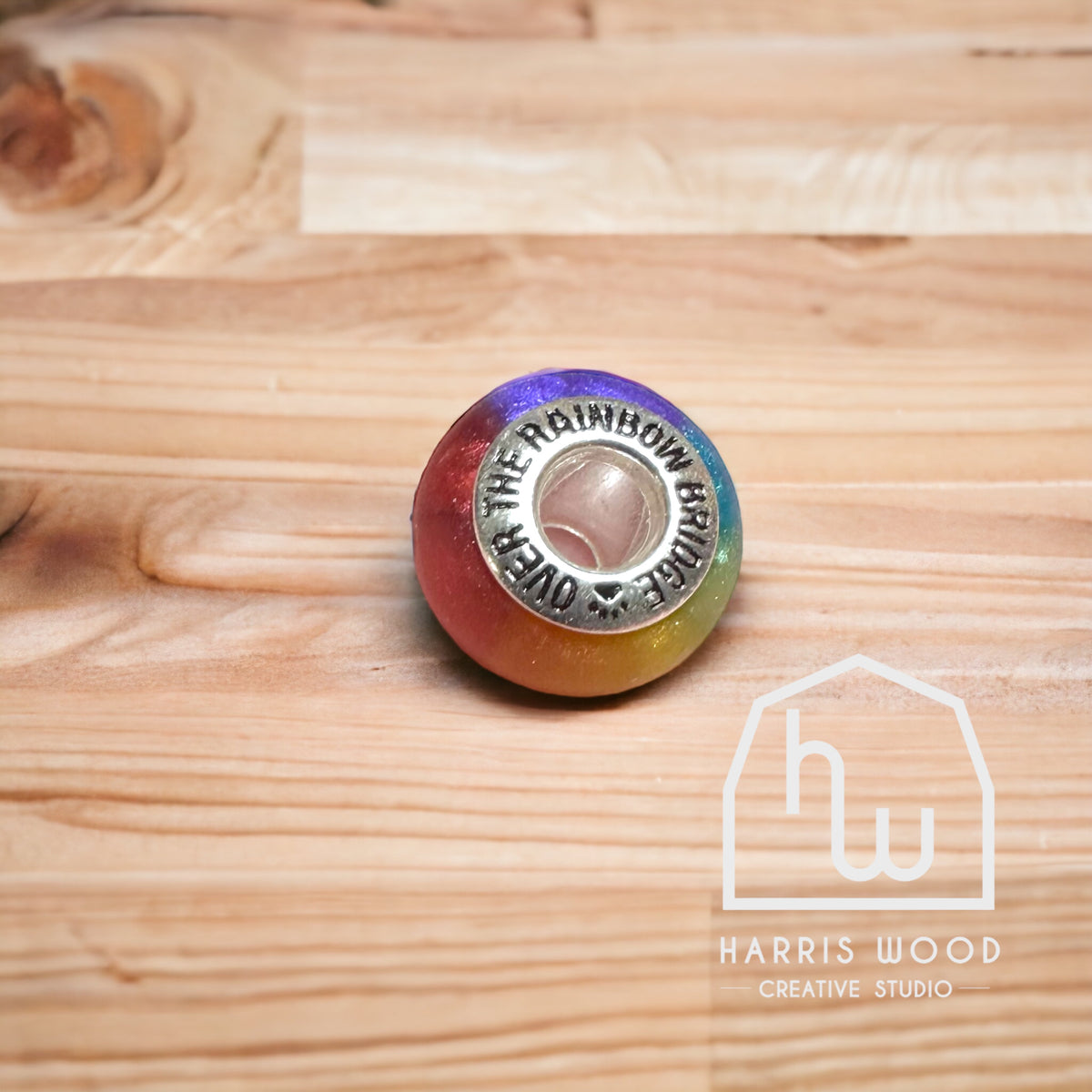 🍀 CHARM BEADS - OVER THE RAINBOW BRIDGE (pre-engraved)