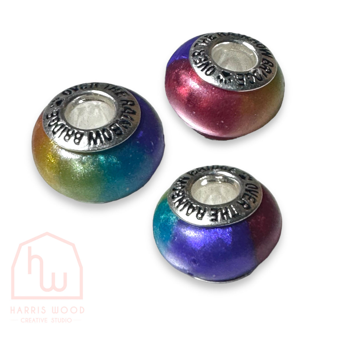 🍀 CHARM BEADS - OVER THE RAINBOW BRIDGE (pre-engraved)