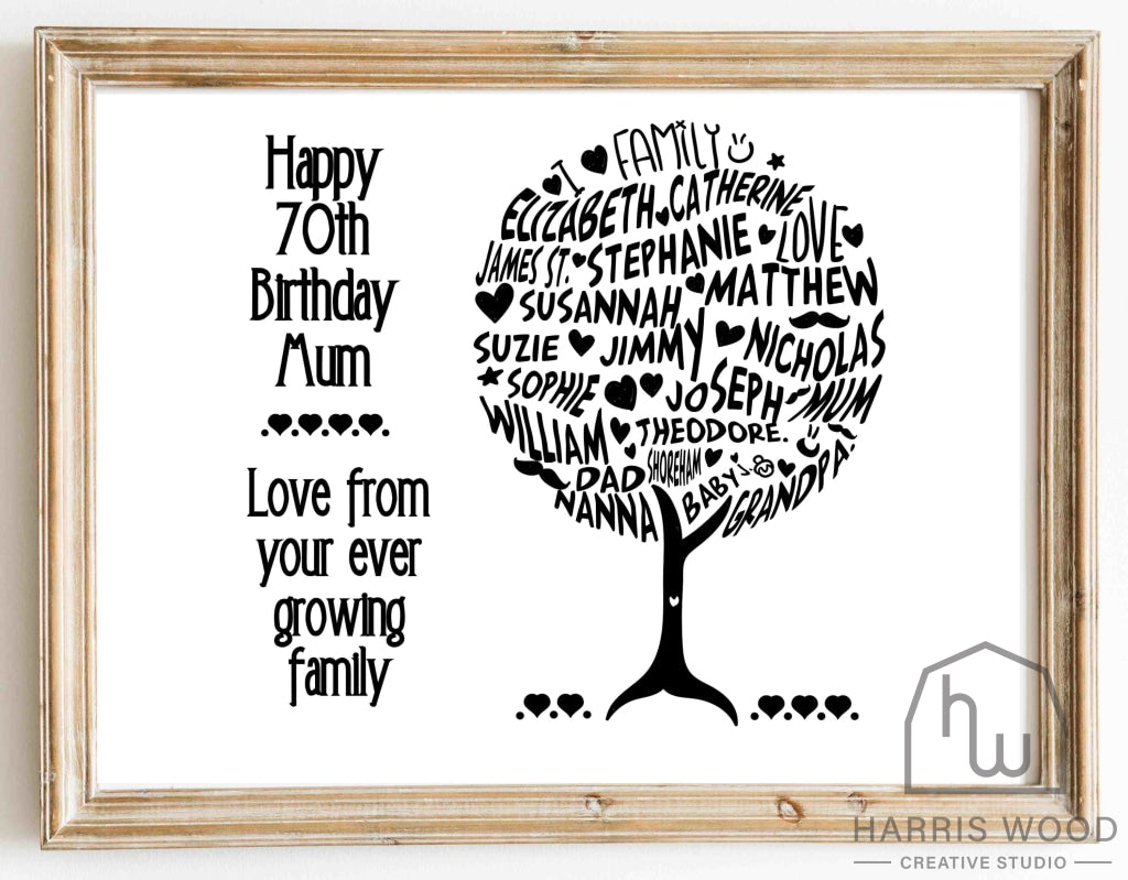 70th Birthday Family design - Harris Wood Creative Studio