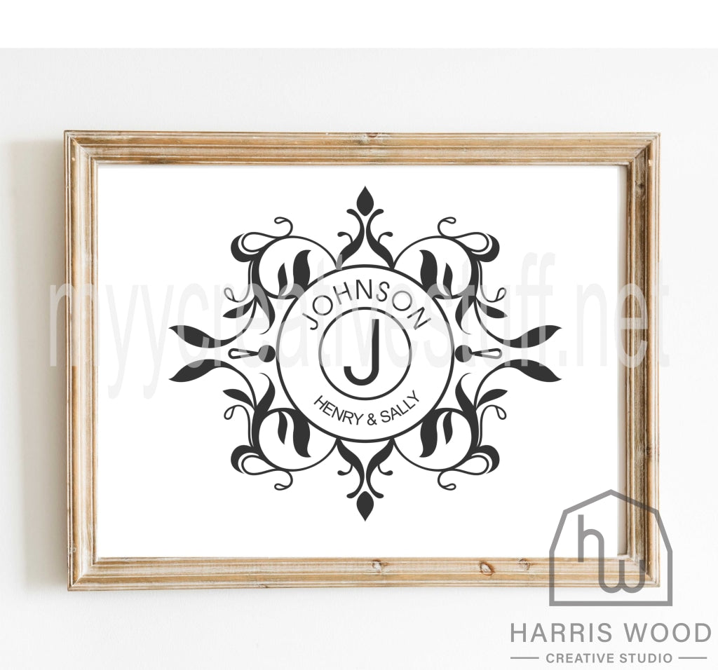 Circle Monogram Couple - Design - Harris Wood Creative Studio