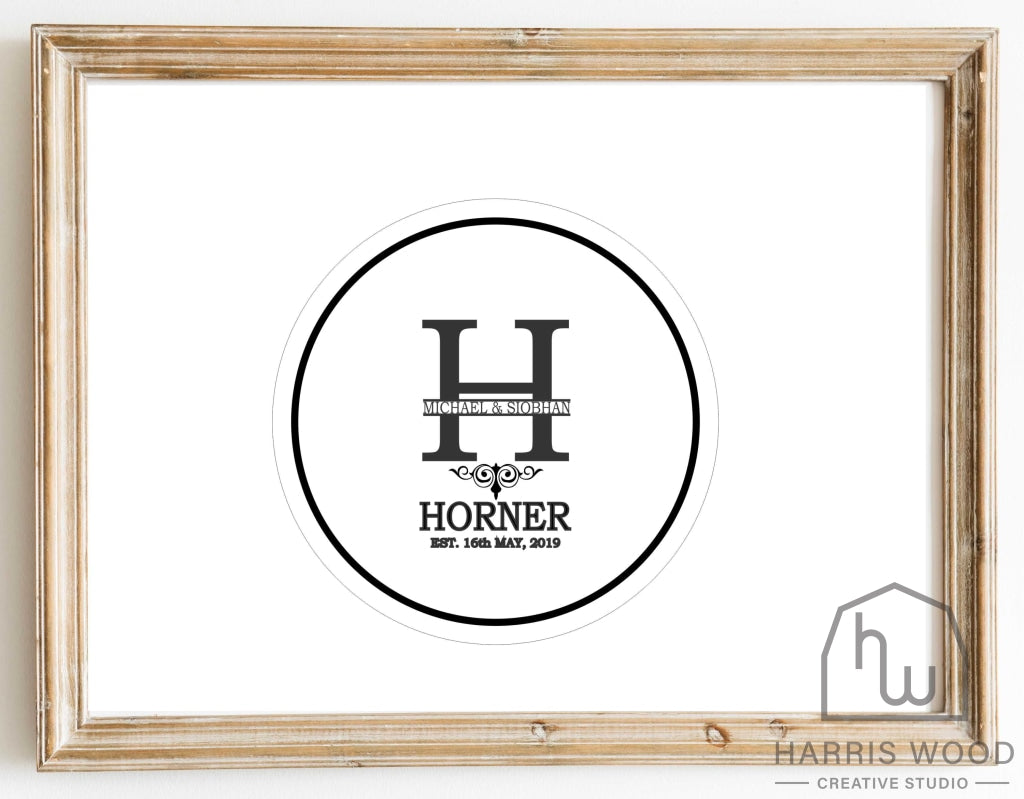 Elegant Monogram Design - Harris Wood Creative Studio