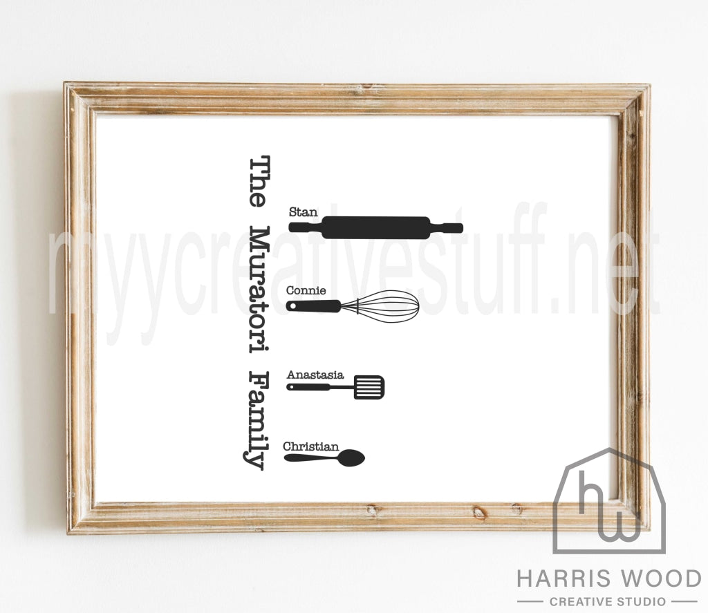 Kitchen Utensils Board - Harris Wood Creative Studio