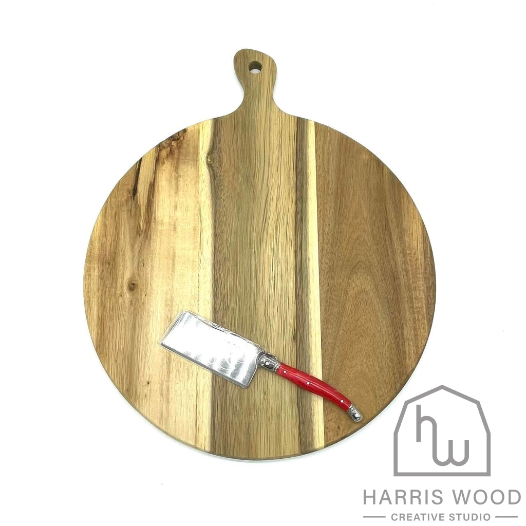 Marie Claire Laguiole Domain Round Serving Board with Knife 38cm - Harris Wood Creative Studio