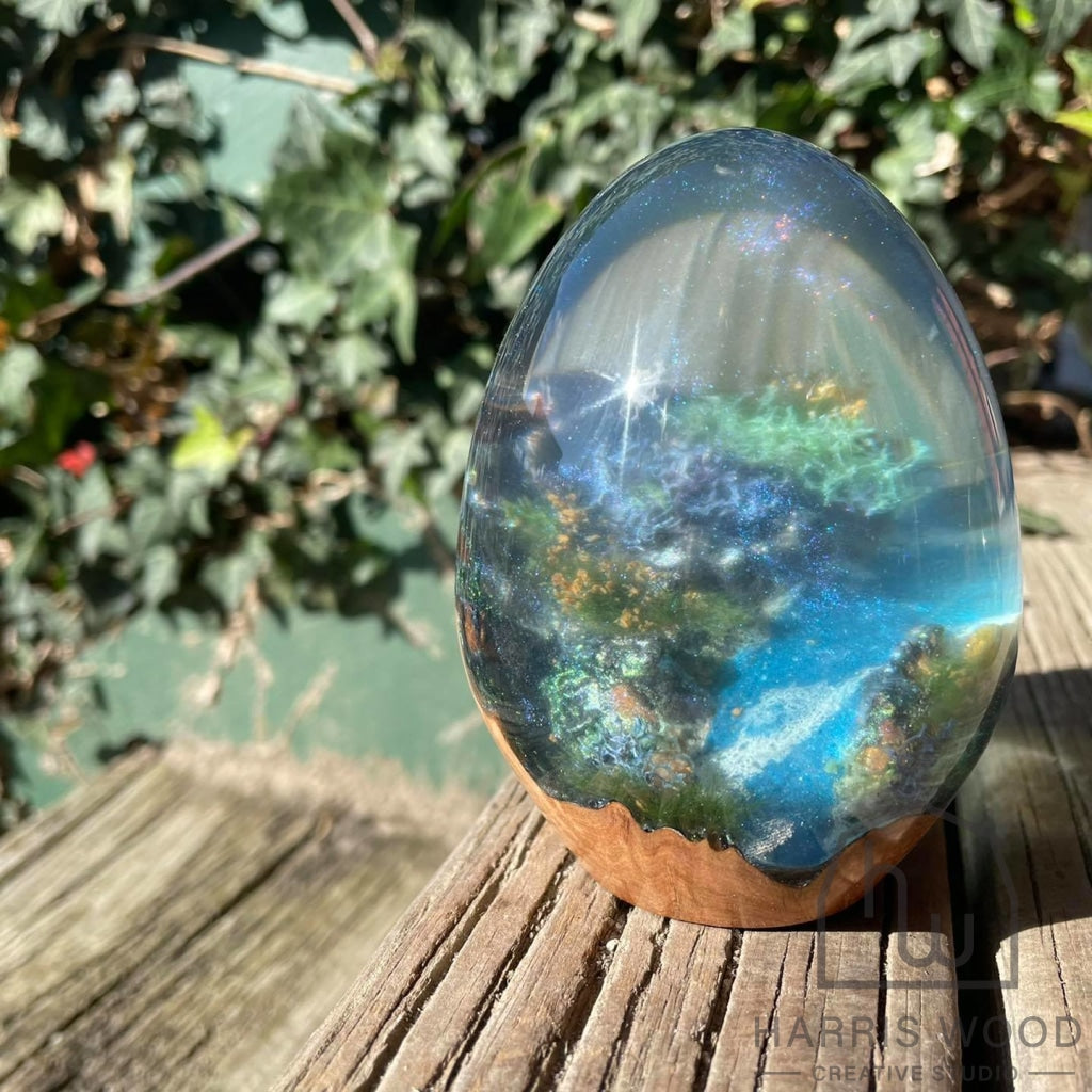 Memorial Resin Egg with Ashes - Harris Wood Creative Studio