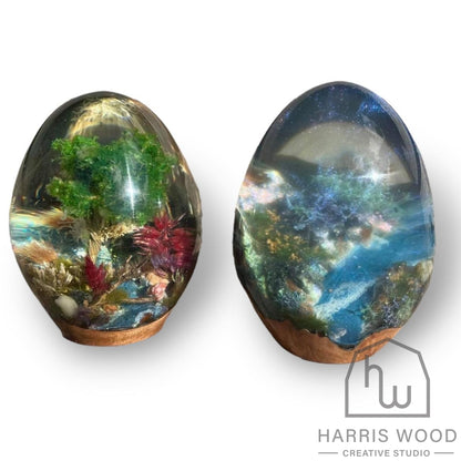 Memorial Resin Egg with Ashes - Harris Wood Creative Studio