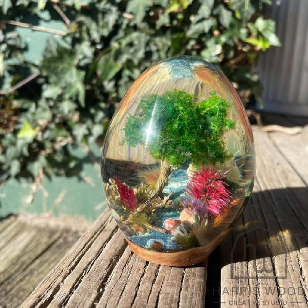 Memorial Resin Egg with Ashes - Harris Wood Creative Studio