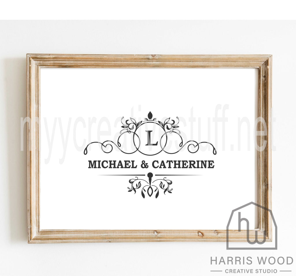 Monogram Couple Design - Harris Wood Creative Studio