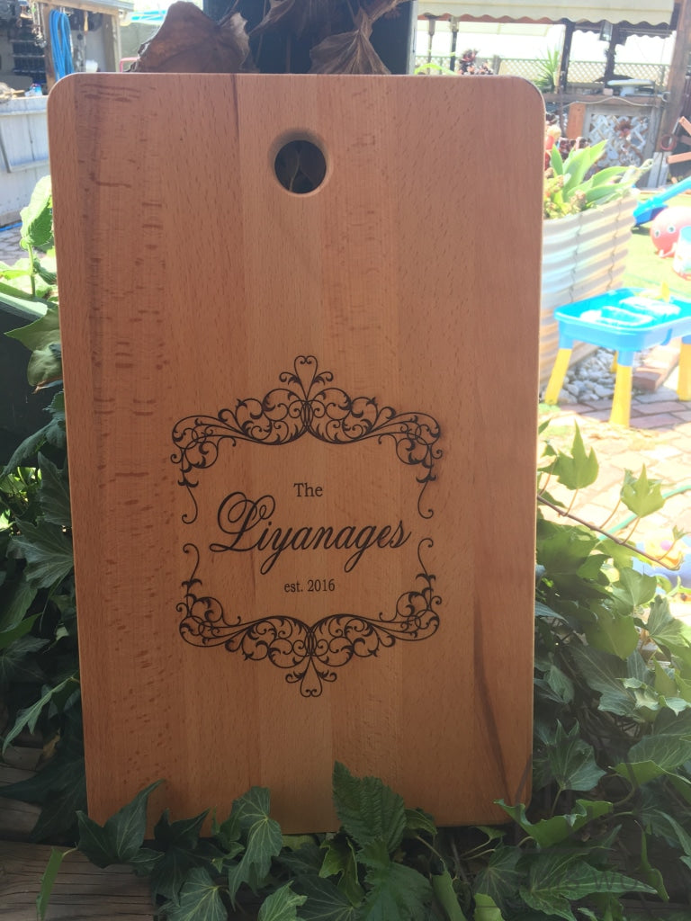 Ornate Surname Board - Design - Harris Wood Creative Studio