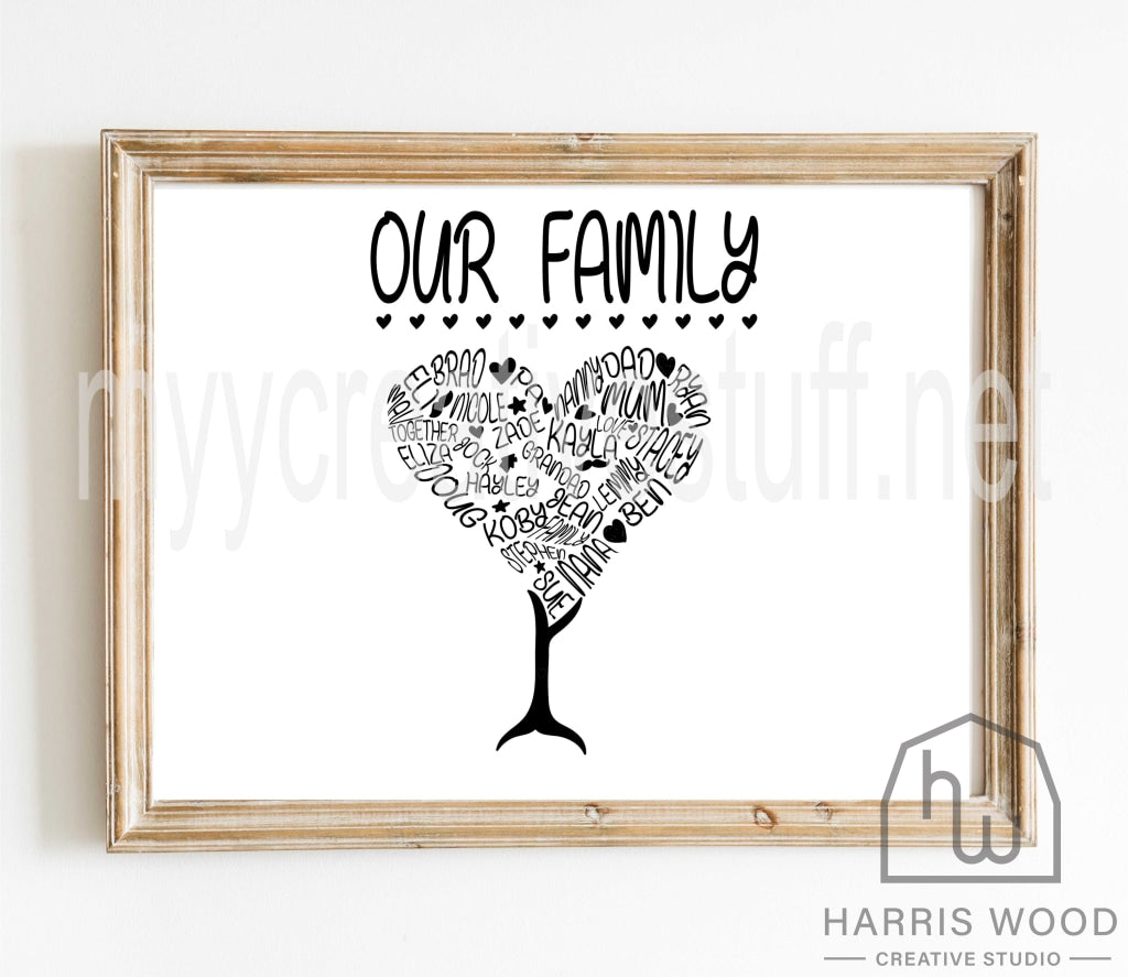 Our Family Heart Design - Harris Wood Creative Studio