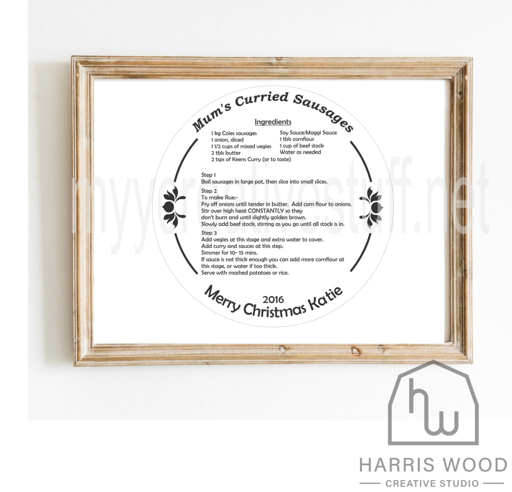 Recipe Board 2 Design - Harris Wood Creative Studio