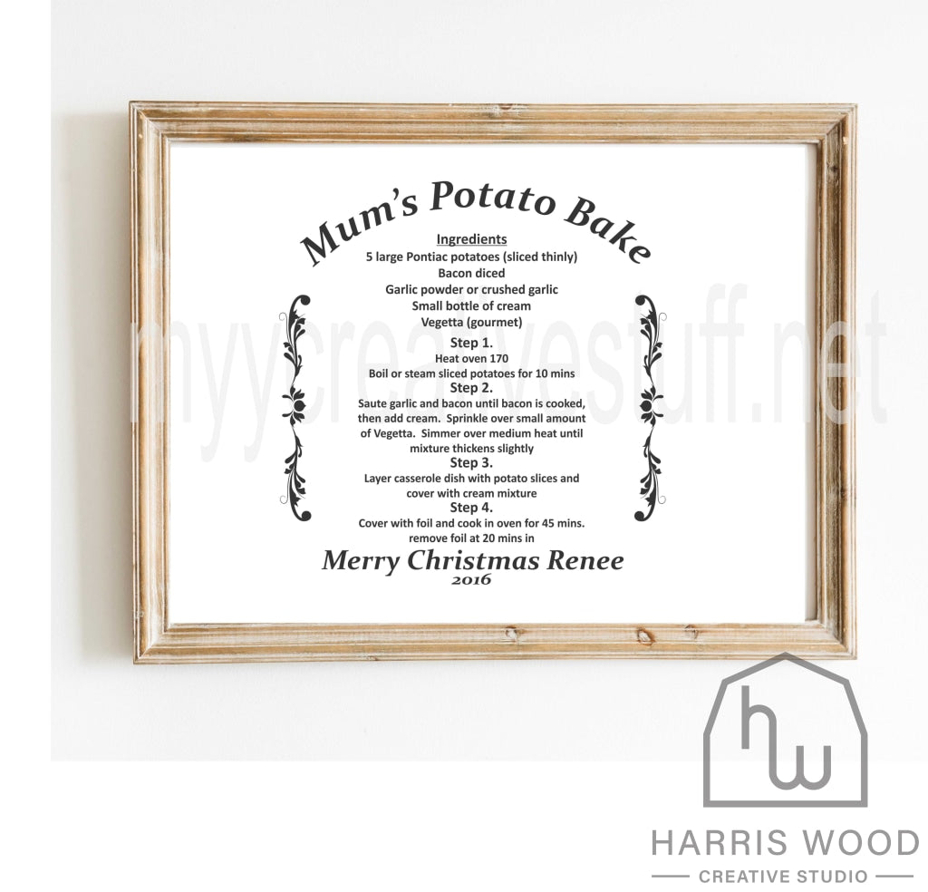 Recipe Board Design 3 - Harris Wood Creative Studio