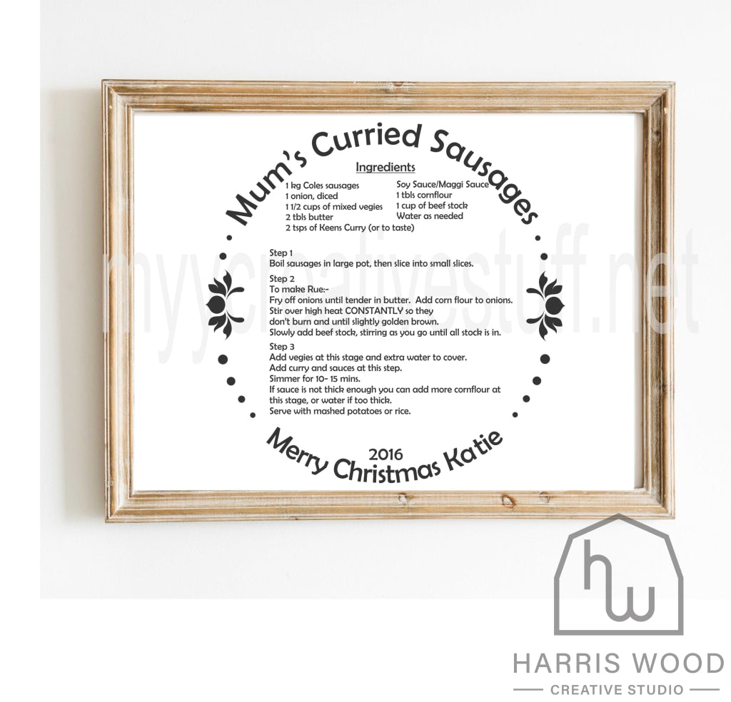 Recipe Board Design 4 - Harris Wood Creative Studio