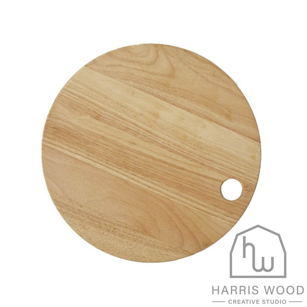 Rubberwood Round Board 40cm (BW) - Harris Wood Creative Studio