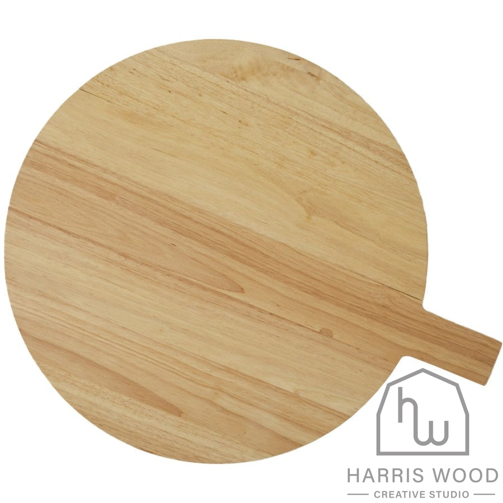 Rubberwood Round Paddle Board 58cm (BW) - Harris Wood Creative Studio