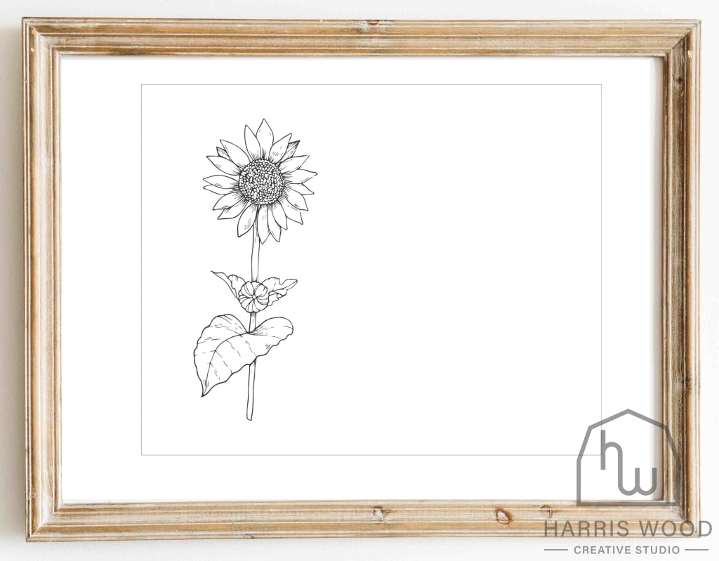 Single Sunflower design - Harris Wood Creative Studio