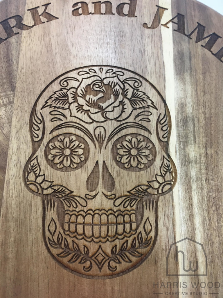 Sugar Skull Name &amp; Date Design - Harris Wood Creative Studio