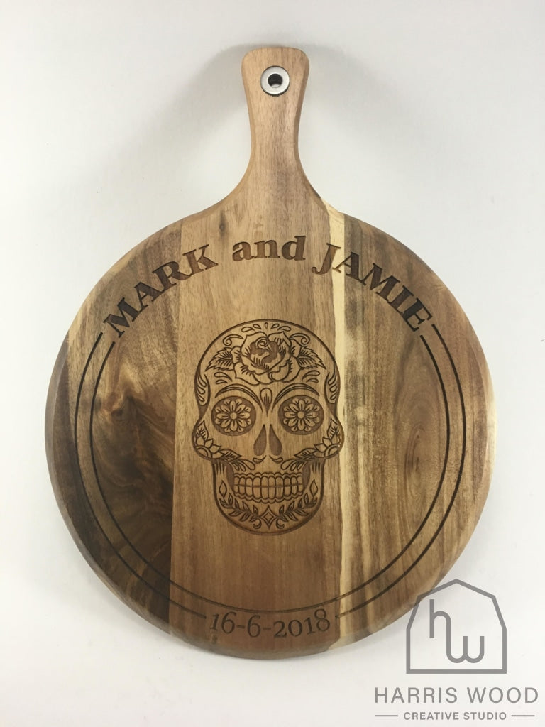 Sugar Skull Name &amp; Date Design - Harris Wood Creative Studio