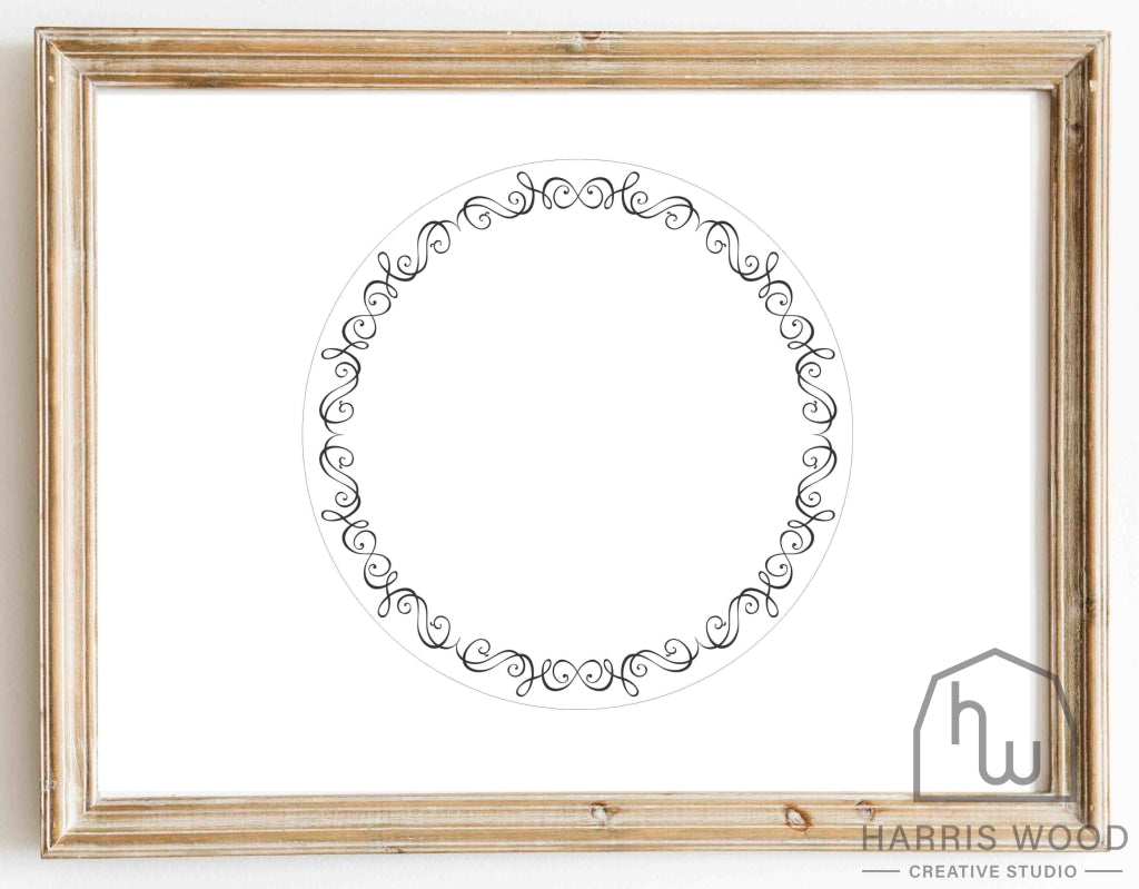 Swirl Round Frame design - Harris Wood Creative Studio
