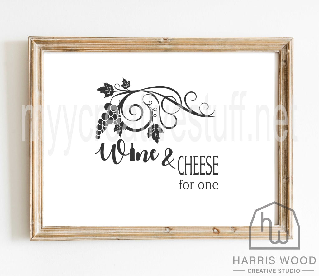 Wine &amp; Cheese for one - Harris Wood Creative Studio